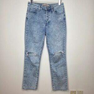 Joes Jeans The Scout Mid Rise Slim Boyfriend Distressed Acid Wash Jeans Size 27